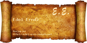 Edel Ernő névjegykártya